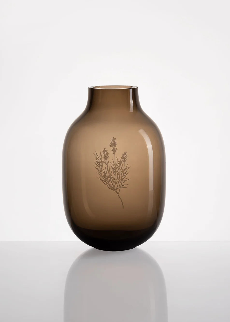 Engraved lavender vase